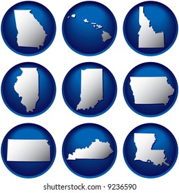 Nine United States Buttons