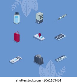 nine vaccine passport set icons