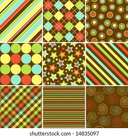 nine vector patterns in fall colors