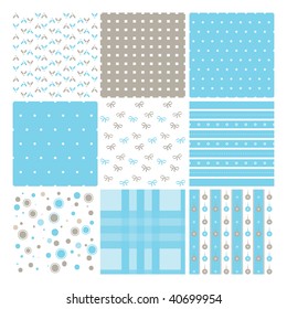 Nine vector seamless patterns for Christmas