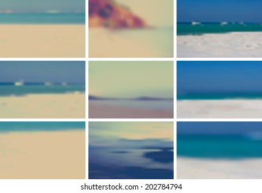 nine vintage retro vector gradient mesh blurred backgrounds. 