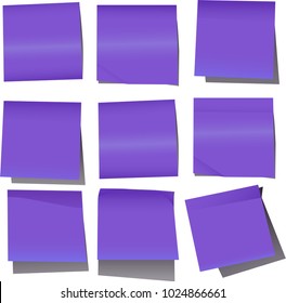 nine violet square stickers