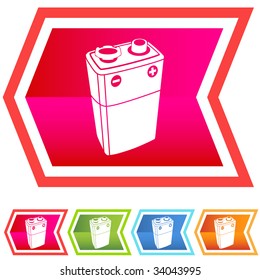 ángulo de flecha del icono de la batería de nueve voltios