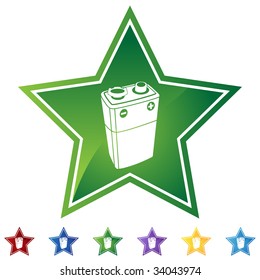 nine volt batter icon star