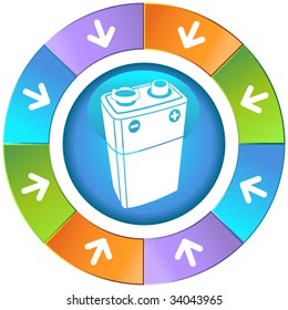 nine volt batter icon wheel