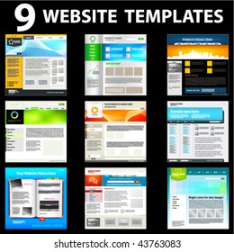 Nine website templates. First set.