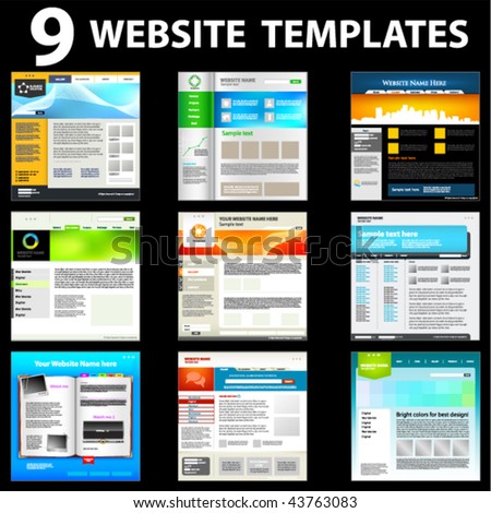 Nine website templates. First set.