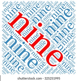 Nine word cloud on a white background.