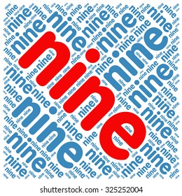 Nine word cloud on a white background.