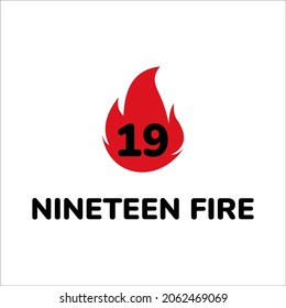 NINETEEN FIRE ICON LOGO DESIGN