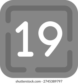 Nineteen Line vector Icon Design