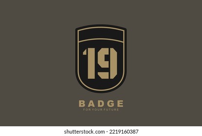 NINETEEN Number army for team identity. Military template vector illustration for your brand.
