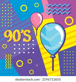 nineties party with balloons helium