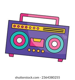 nineties pop art style boombox vector isolated