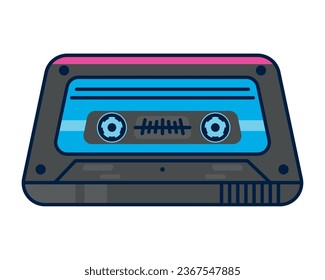 nineties pop art style cassette icon isolated