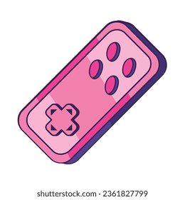 nineties pop art style control game isolated icon
