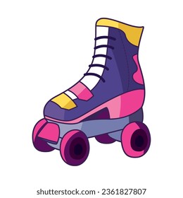 nineties pop art style roller skate isolated icon