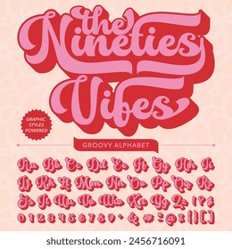 The Nineties Vibes Retro Vintage Display bold Font alphabet