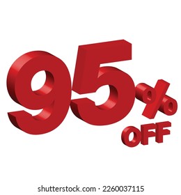 ninety five 95 percent off 3d vector illustration 