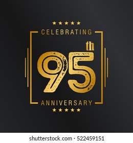 Ninety FIve anniversary celebration logotype. 95th anniversary logo collection. Anniversary label. Anniversary logo template. Anniversary sign. Vector Illustration