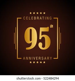 Ninety Five anniversary celebration logotype. 95th anniversary logo collection. Anniversary label. Anniversary logo template. Anniversary sign. Vector Illustration
