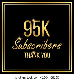 Ninety five thousand or 95000 followers or subscribers achievement symbol design, vector illustration.