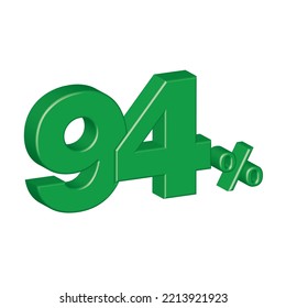 ninety four 94 3d plastic effect number percentage symbol
