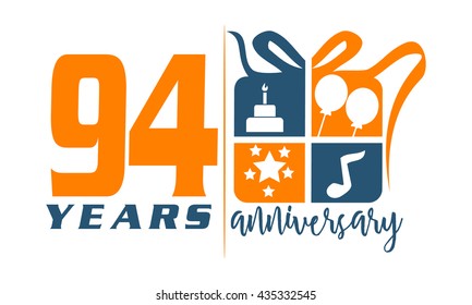 Ninety Four Years Gift Box Ribbon Anniversary 