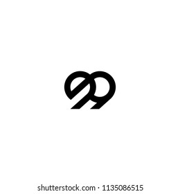 ninety nine number double line art outline monoline logo