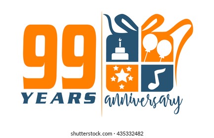 Ninety Nine Years Gift Box Ribbon Anniversary 