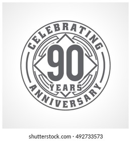 Ninety years anniversary celebration logotype.