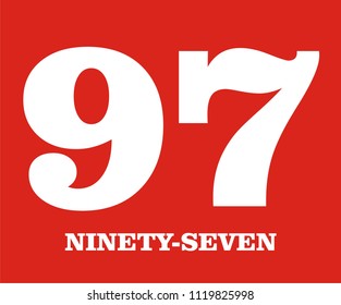 NINETY-SEVEN NUMERIC VECTOR ICON 