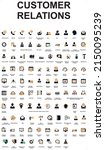 Ninety-three Customer relations icons covering most relevant human resources and marketing situations to make your design special and standout.