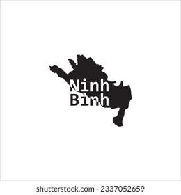 Mapa de binh y diseño de letras negras sobre fondo blanco