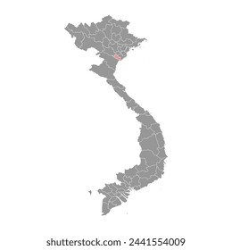 Mapa de la provincia de Ninh Binh, división administrativa de Vietnam. Ilustración vectorial.