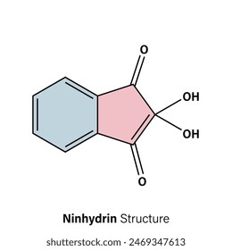 Vektorillustration der chemischen Struktur von Ninhydrin.