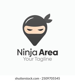 Modelo de design de logotipo de área Ninja. Bom para negócios, agência, comunidade e organização