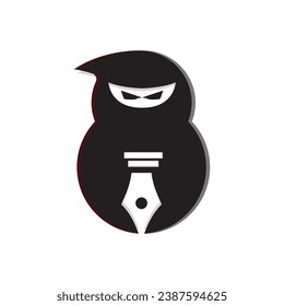 ninja art logo design illustration.