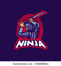 Ninja Assasin Mascot Logo Gaming Template Stock Vector (Royalty Free ...