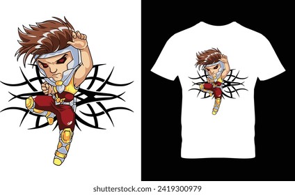 Ninja or assasin  t-shirt design.Colorful and fashionable t-shirt design for men and women.