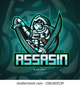 Ninja assassin mascot esport logo design.