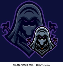 Ninja assassin mascot logo for  esport or gamer logo