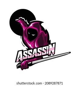 ninja assassin mascot logo gaming,assassin ninja illustration vector