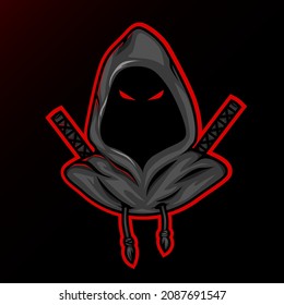 Ninja assassin mascot for sport and esport or gamer logo. E-Sport Mascot