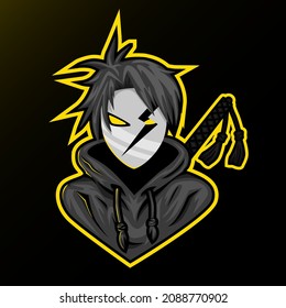 Ninja assassin mascot for sport and esport or gamer logo. E-Sport Mascot