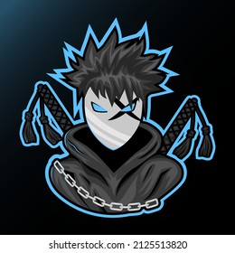 Ninja assassin mascot for sport and esport or gamer logo. E-Sport Mascot