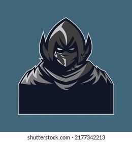 Ninja assassin mascot for sport and e-sport or gamer logo. Ninja e-sport mascot logo design.