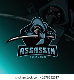 Asesino de Ninja blandió una espada lista para emboscar