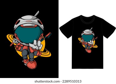 NINJA ASTRONAUT PLAYING SKATEBOARD IN SPACE
