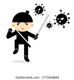ninja attack corona character design sword